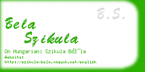 bela szikula business card